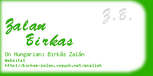 zalan birkas business card