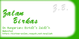 zalan birkas business card